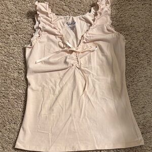 Brandy Melville Baby Pink Ruffle Tank Top